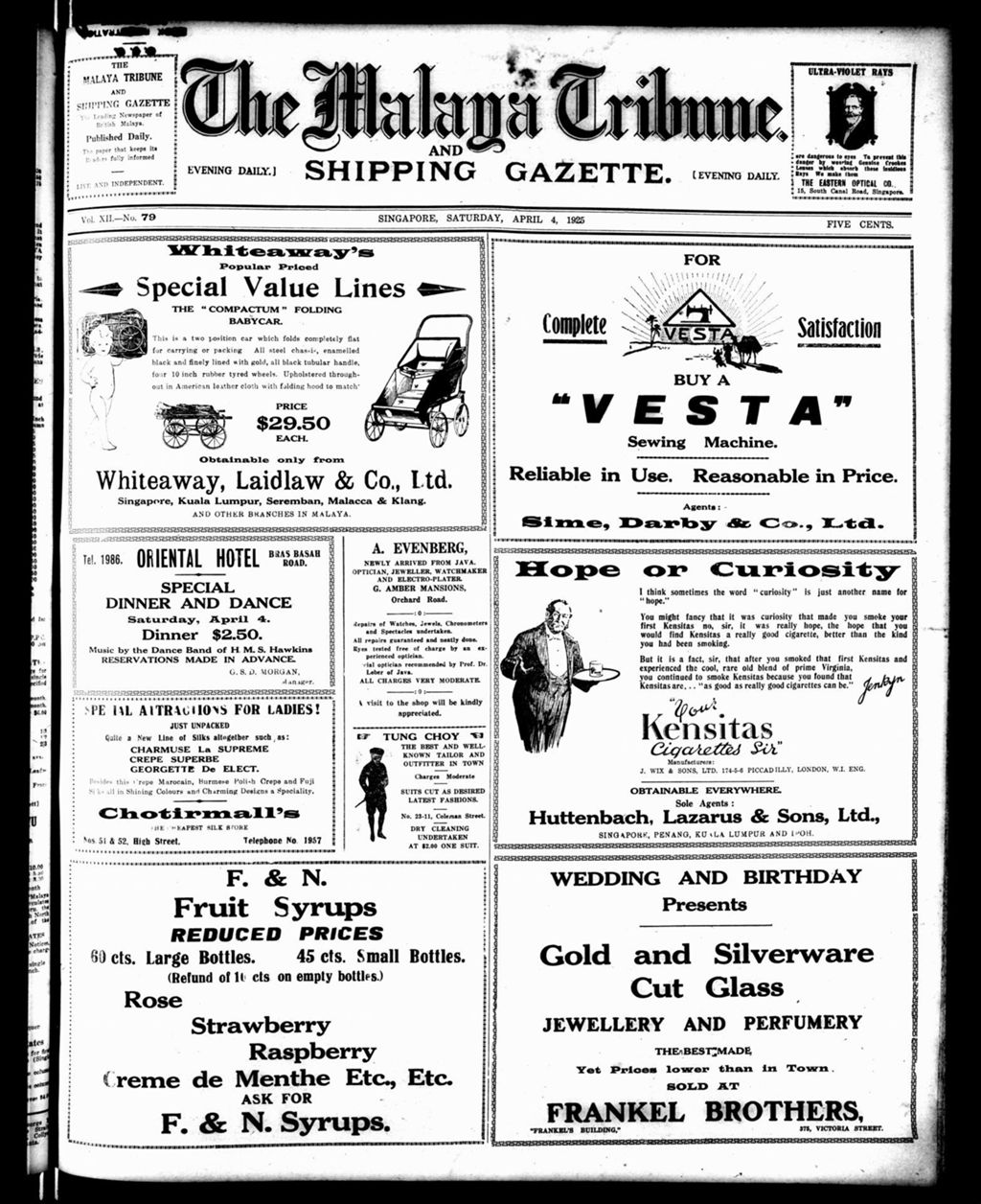 Miniature of Malaya Tribune 04 April 1925