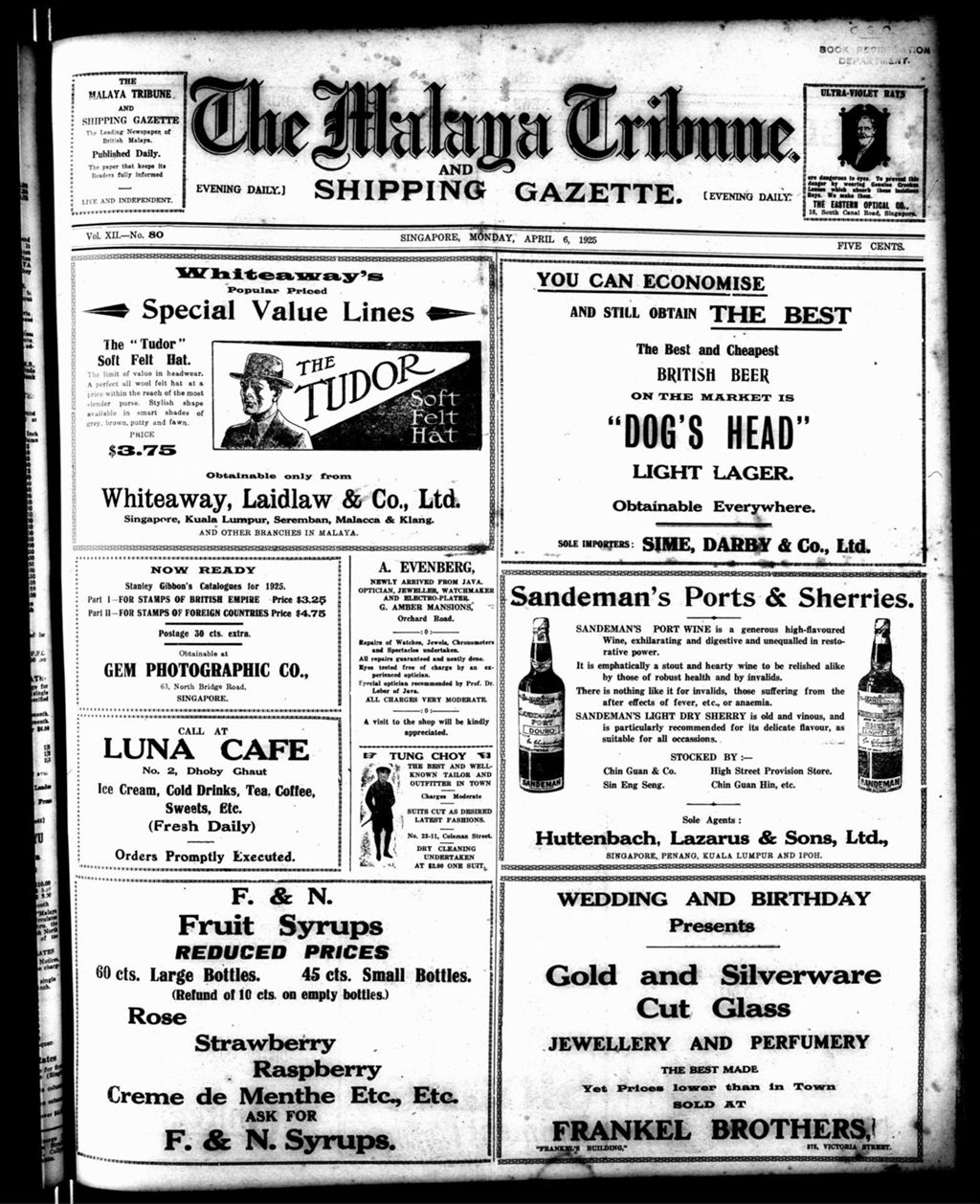 Miniature of Malaya Tribune 06 April 1925