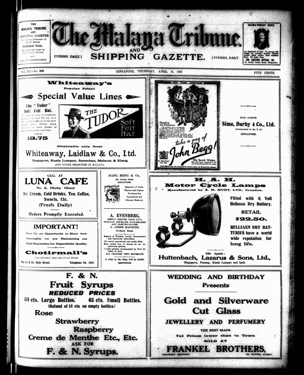 Miniature of Malaya Tribune 16 April 1925