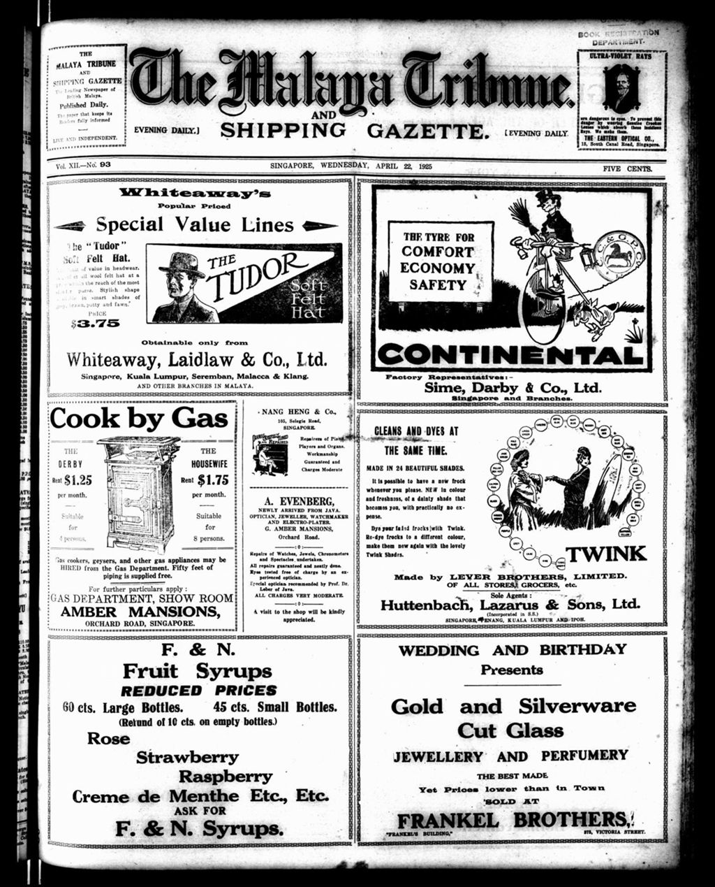 Miniature of Malaya Tribune 22 April 1925