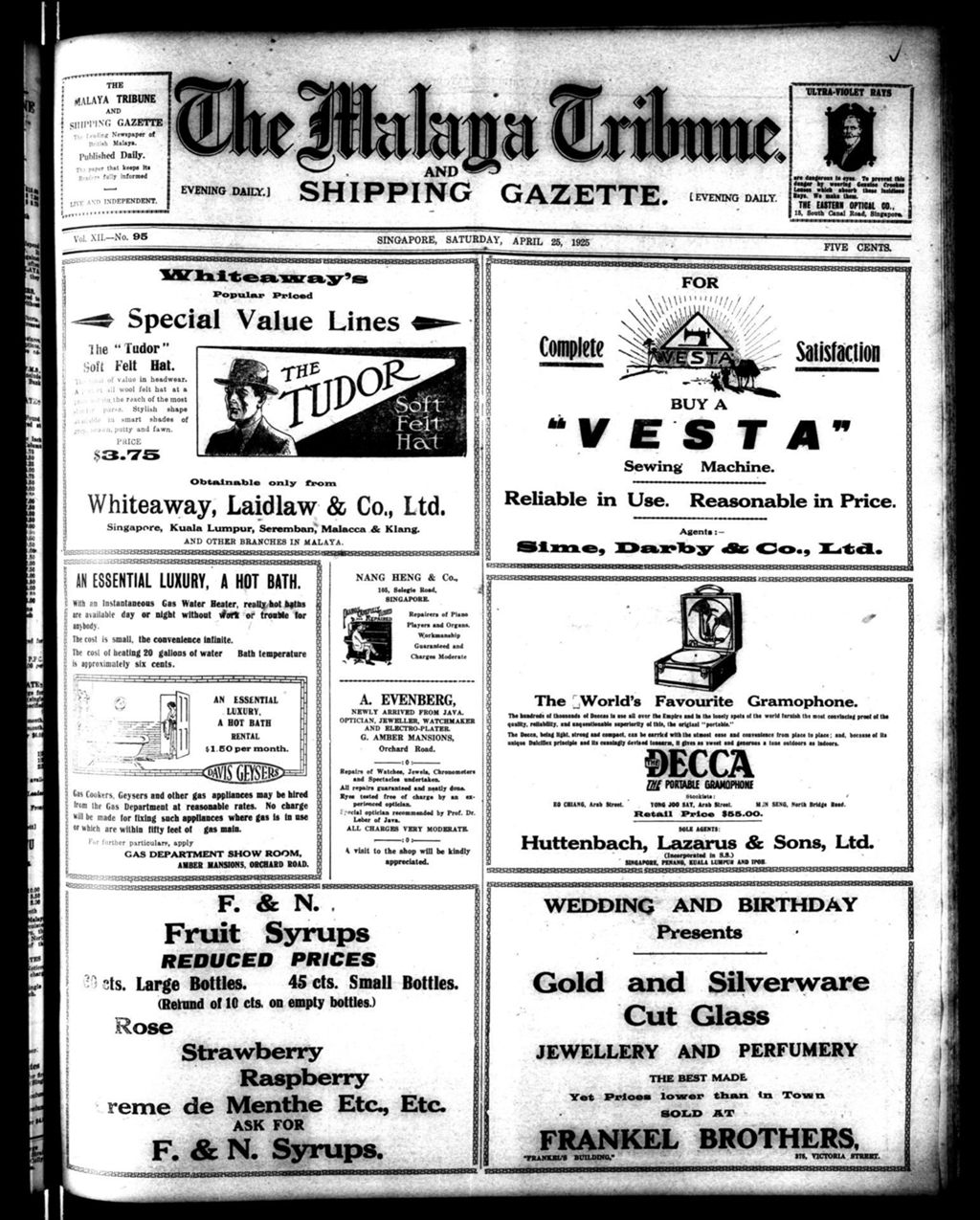 Miniature of Malaya Tribune 25 April 1925