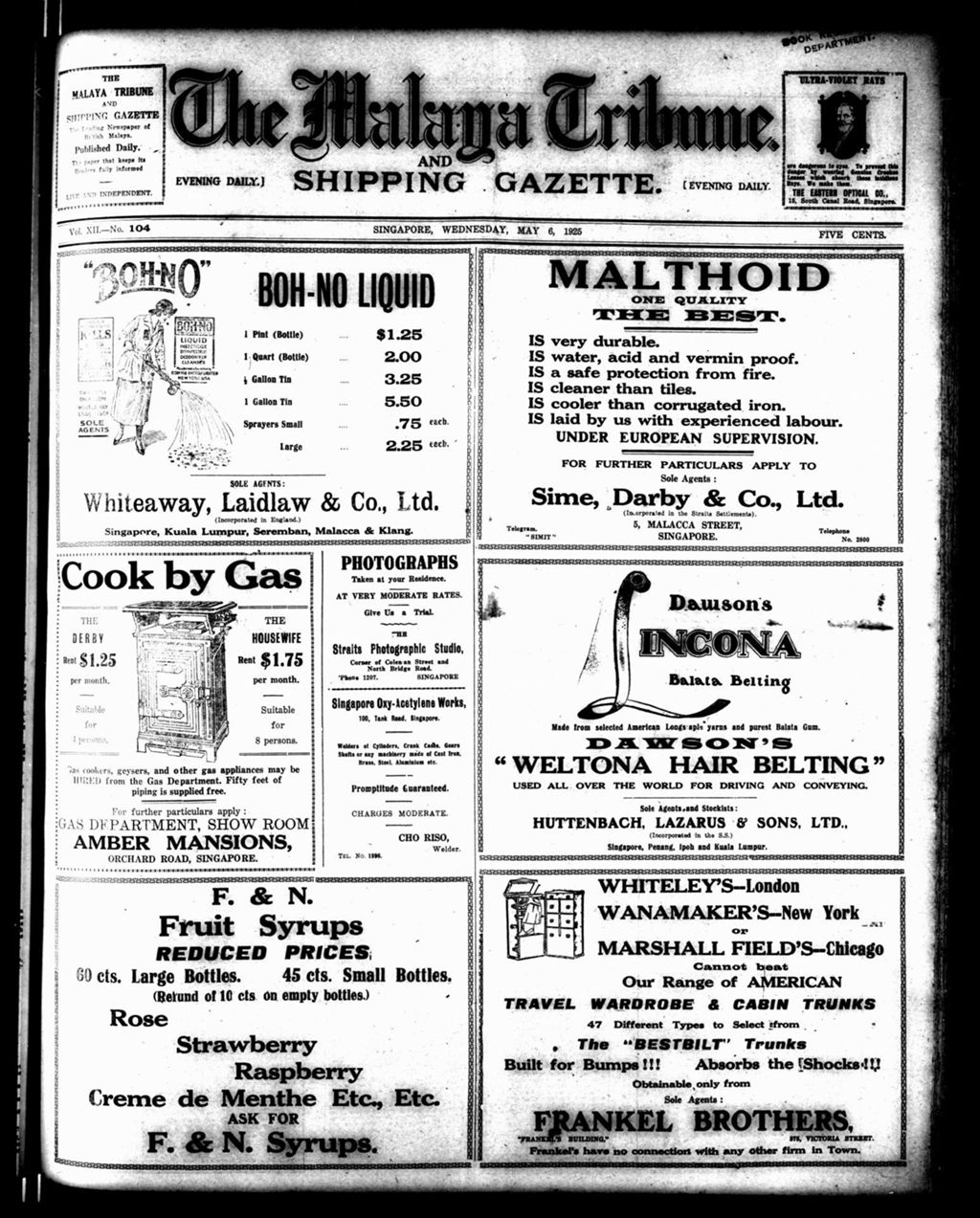 Miniature of Malaya Tribune 06 May 1925