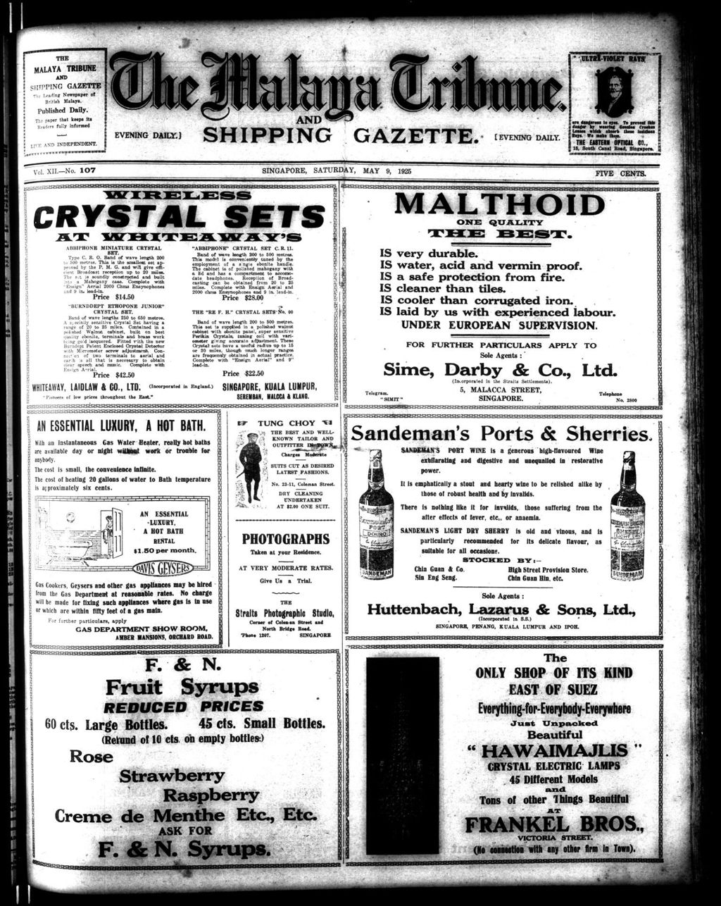 Miniature of Malaya Tribune 09 May 1925