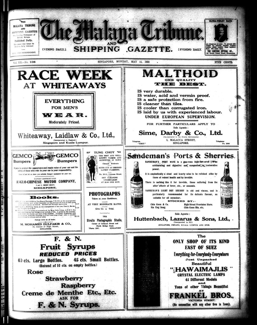 Miniature of Malaya Tribune 11 May 1925