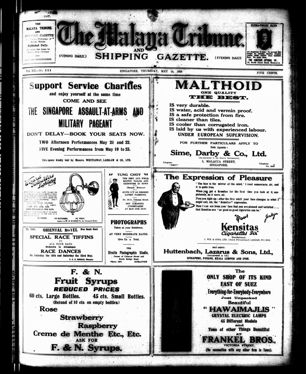 Miniature of Malaya Tribune 14 May 1925