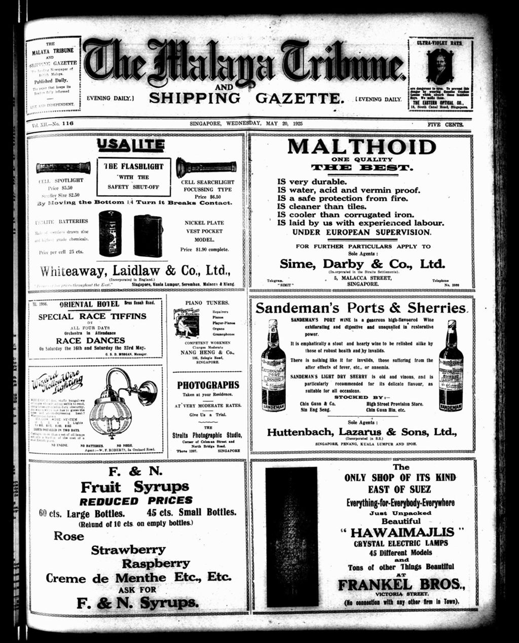 Miniature of Malaya Tribune 20 May 1925