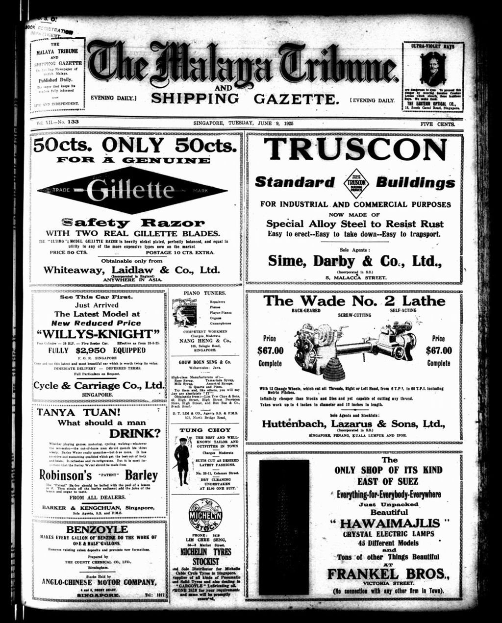 Miniature of Malaya Tribune 09 June 1925