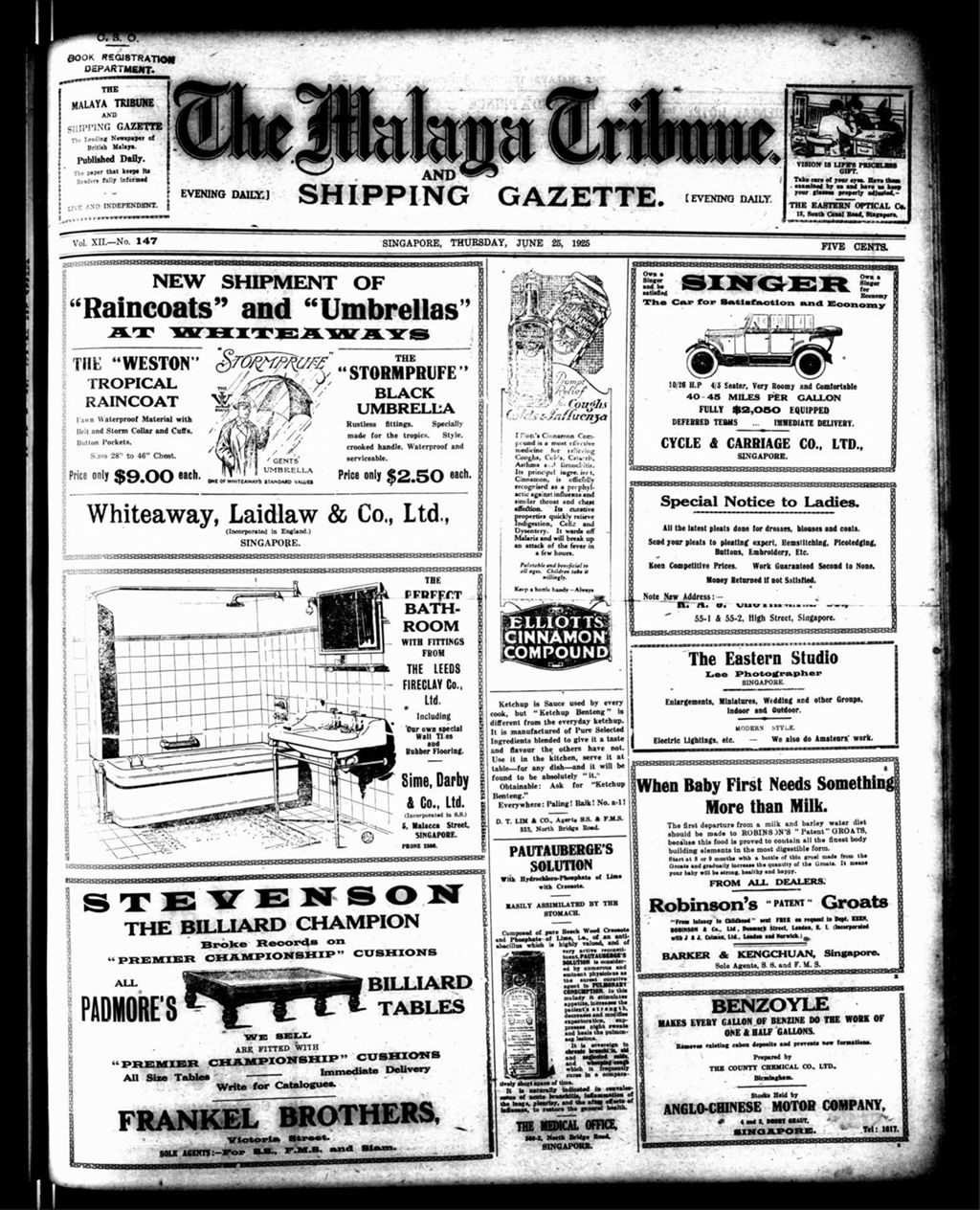 Miniature of Malaya Tribune 25 June 1925