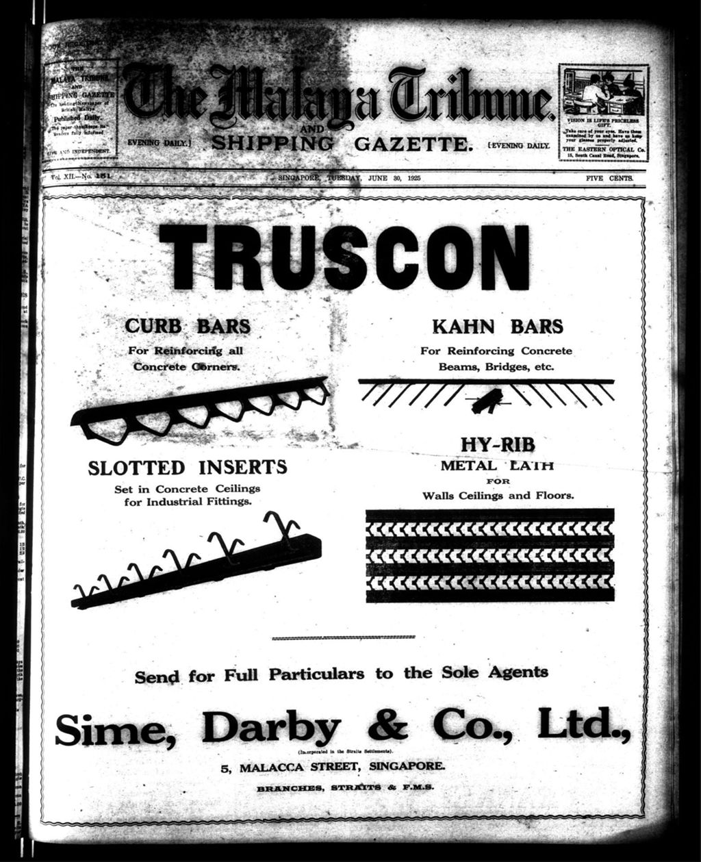 Miniature of Malaya Tribune 30 June 1925