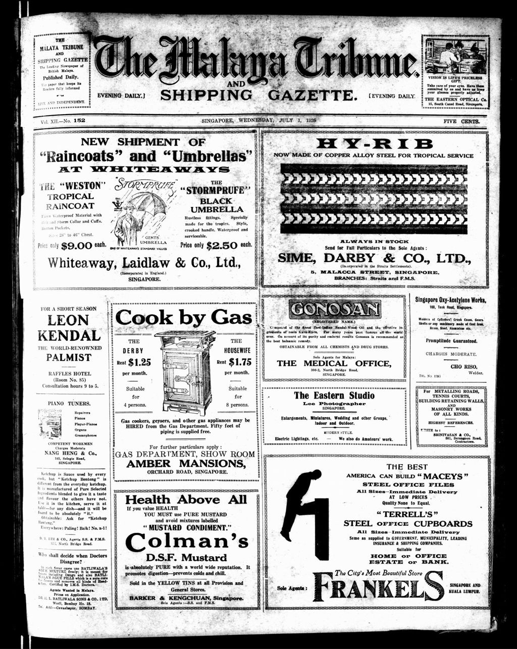 Miniature of Malaya Tribune 01 July 1925