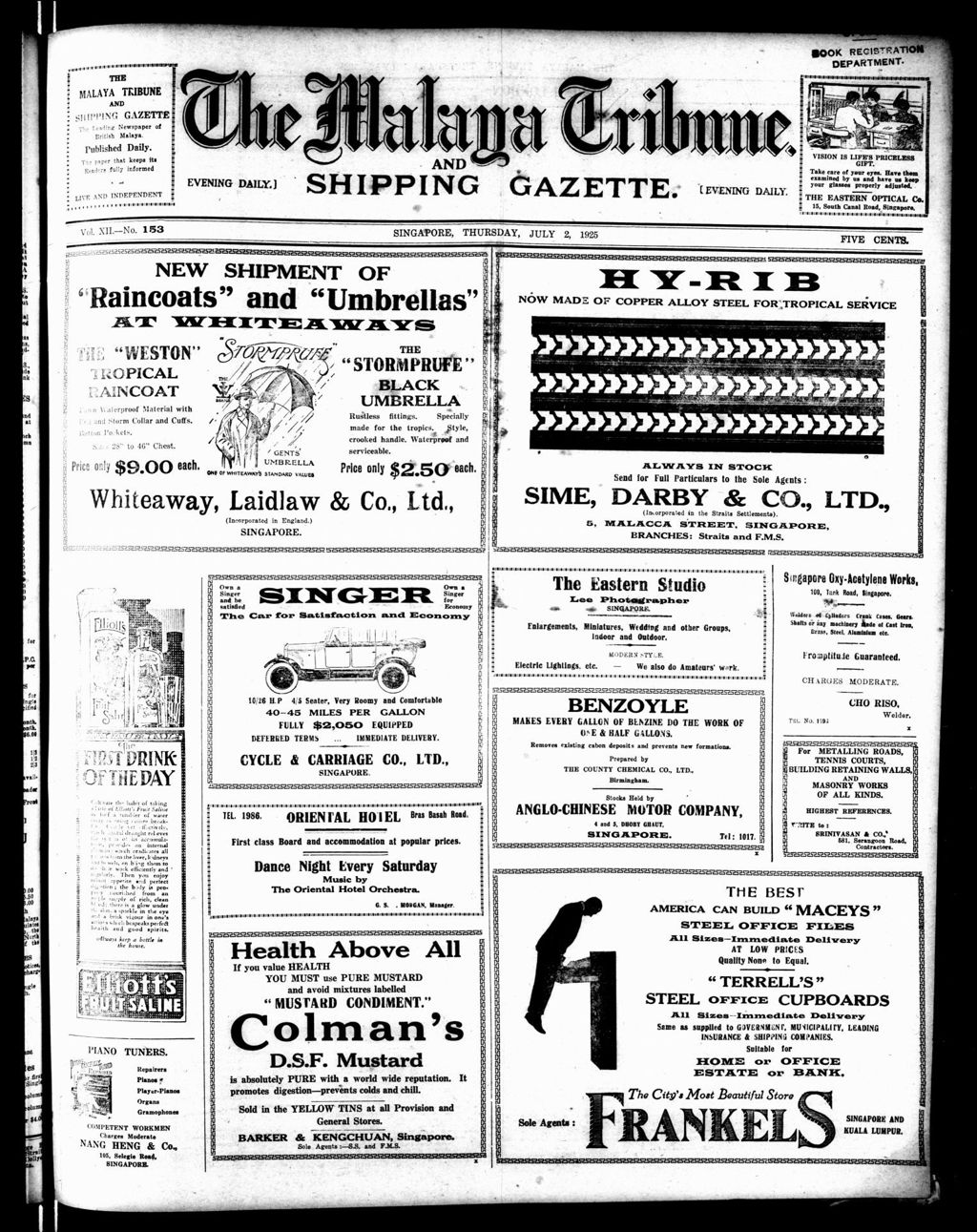 Miniature of Malaya Tribune 02 July 1925