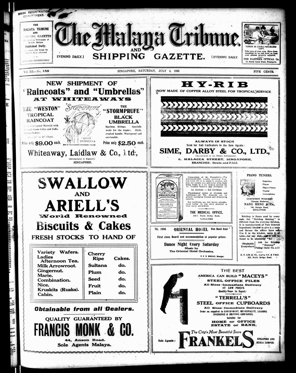 Miniature of Malaya Tribune 04 July 1925