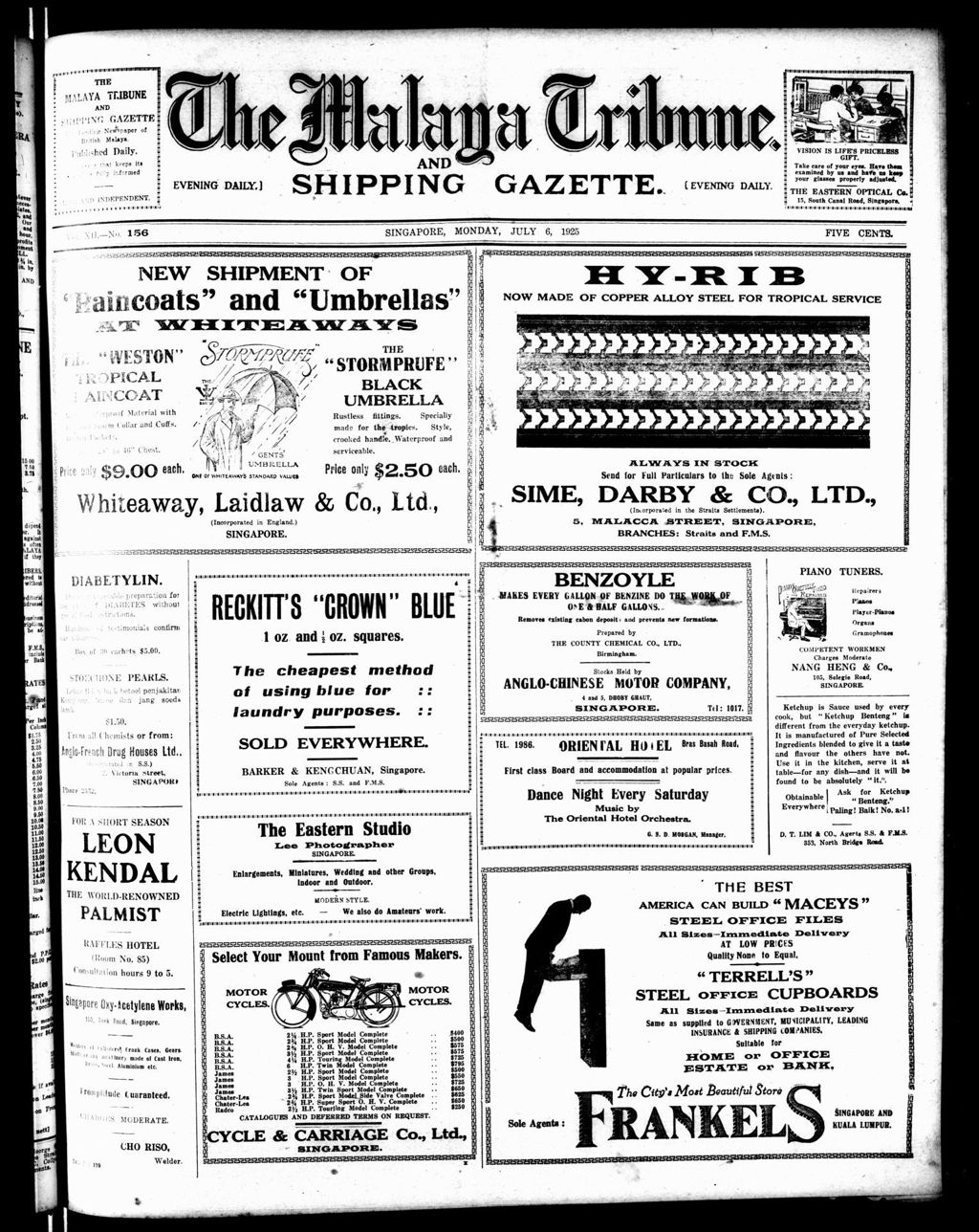 Miniature of Malaya Tribune 06 July 1925