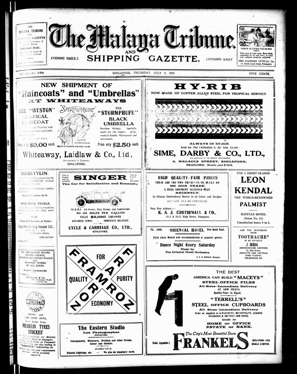 Miniature of Malaya Tribune 09 July 1925