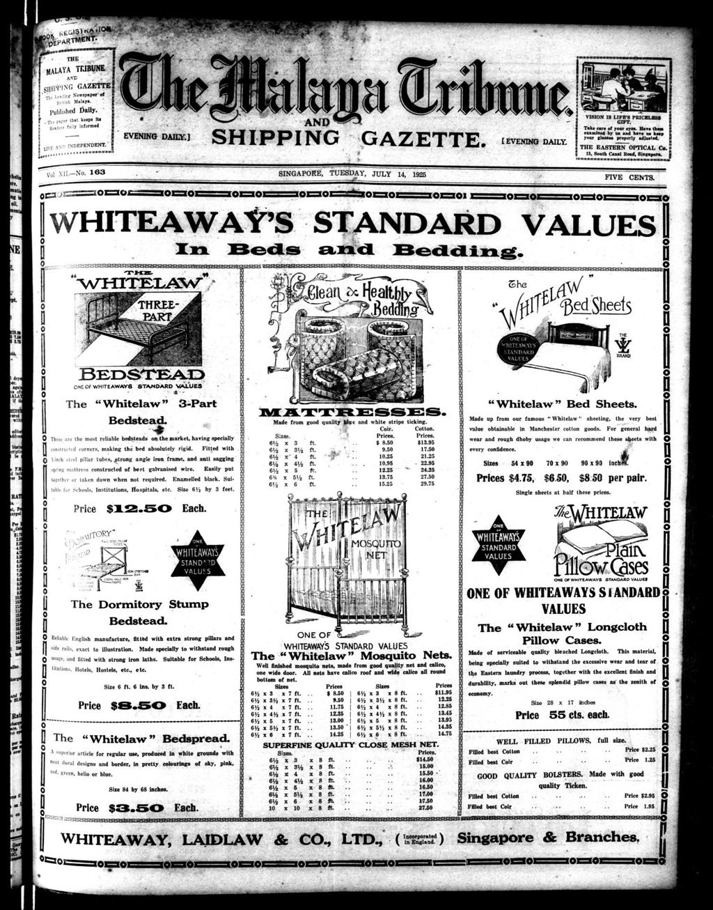 Miniature of Malaya Tribune 14 July 1925