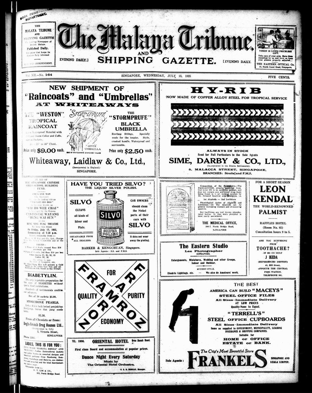 Miniature of Malaya Tribune 15 July 1925