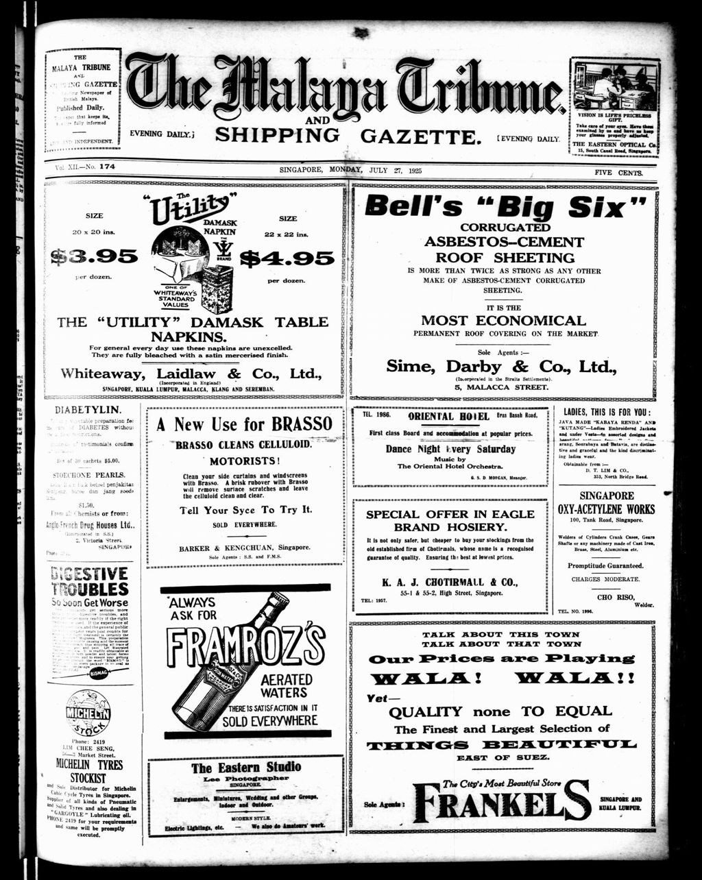 Miniature of Malaya Tribune 27 July 1925