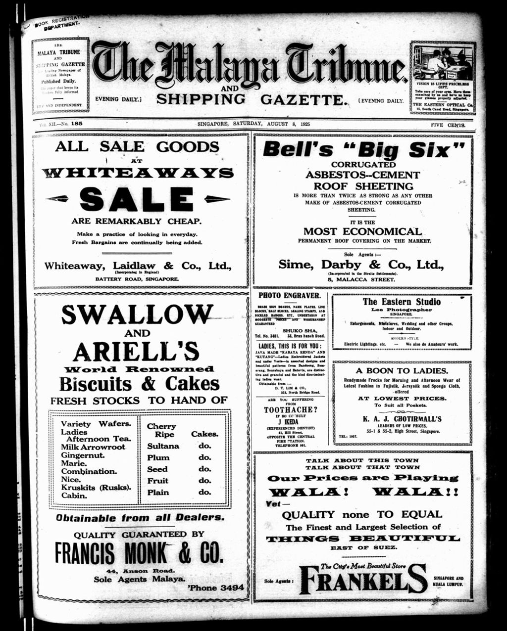 Miniature of Malaya Tribune 08 August 1925