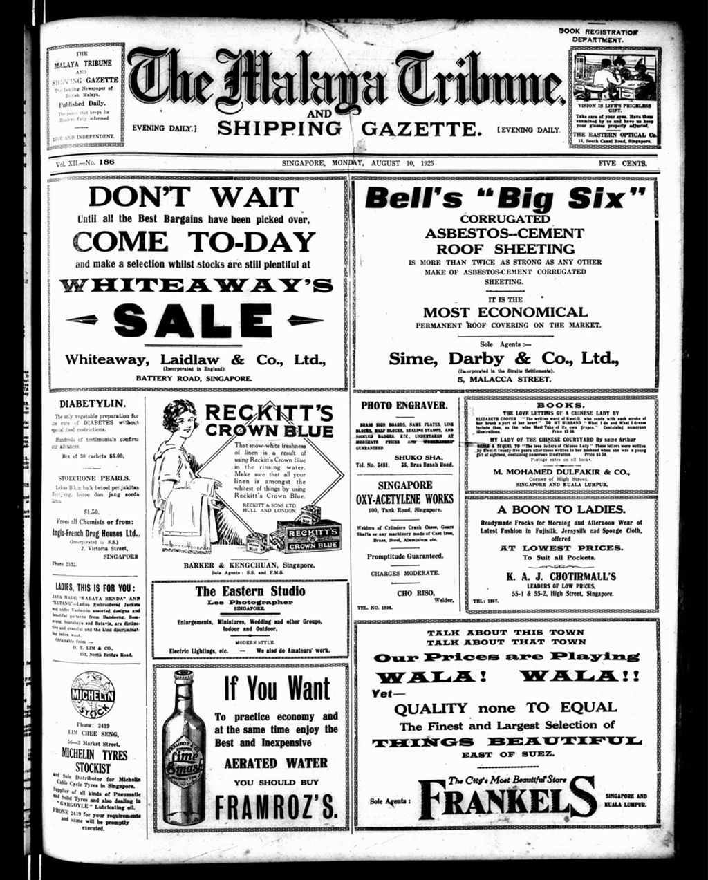 Miniature of Malaya Tribune 10 August 1925