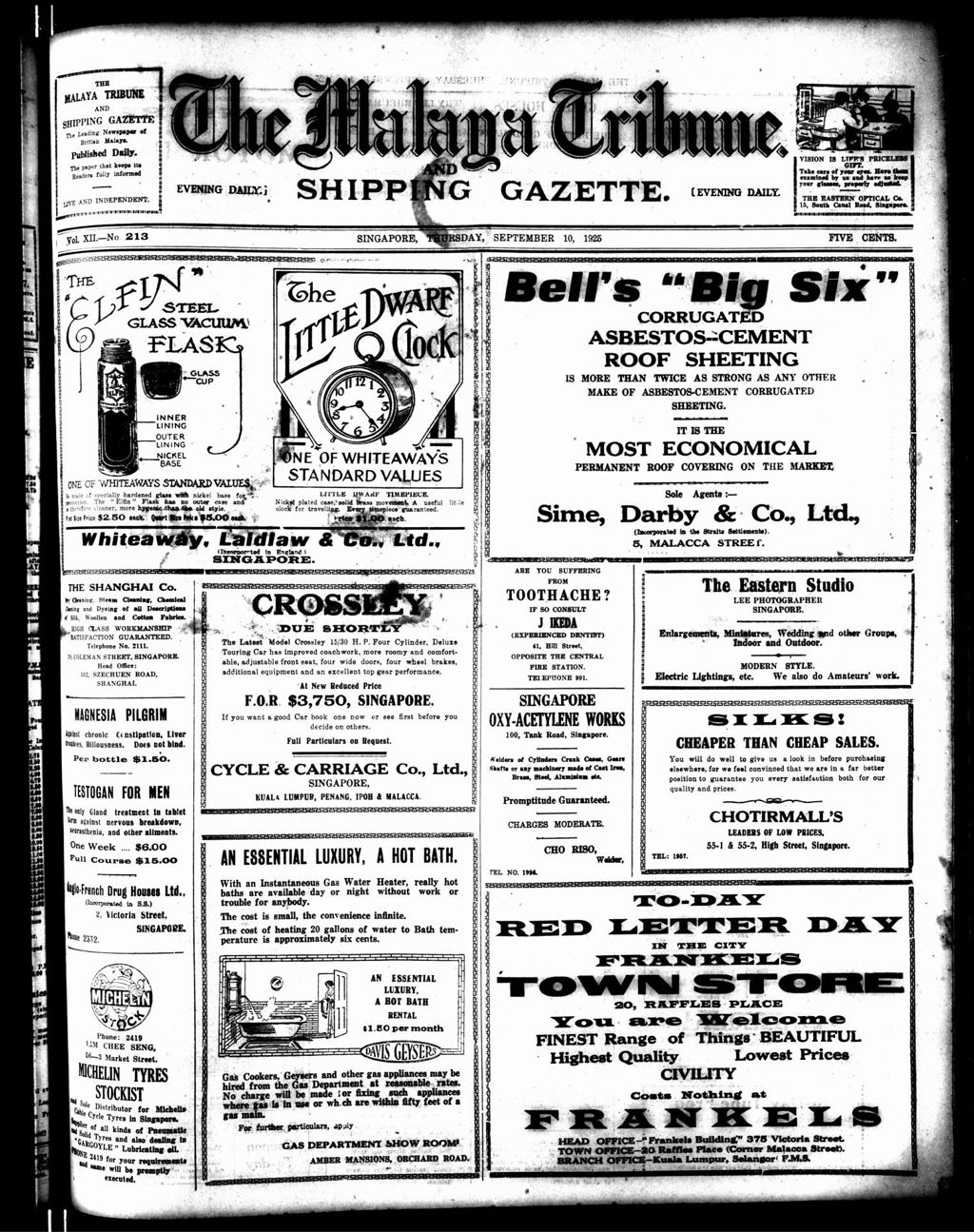 Miniature of Malaya Tribune 10 September 1925