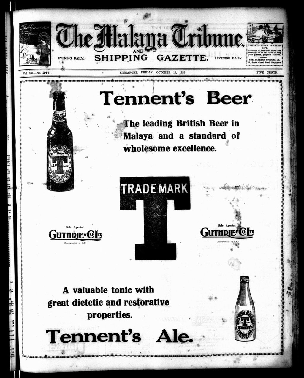 Miniature of Malaya Tribune 16 October 1925