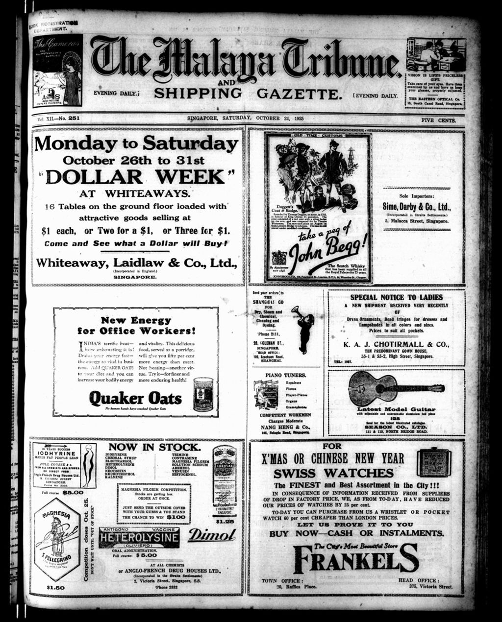 Miniature of Malaya Tribune 24 October 1925