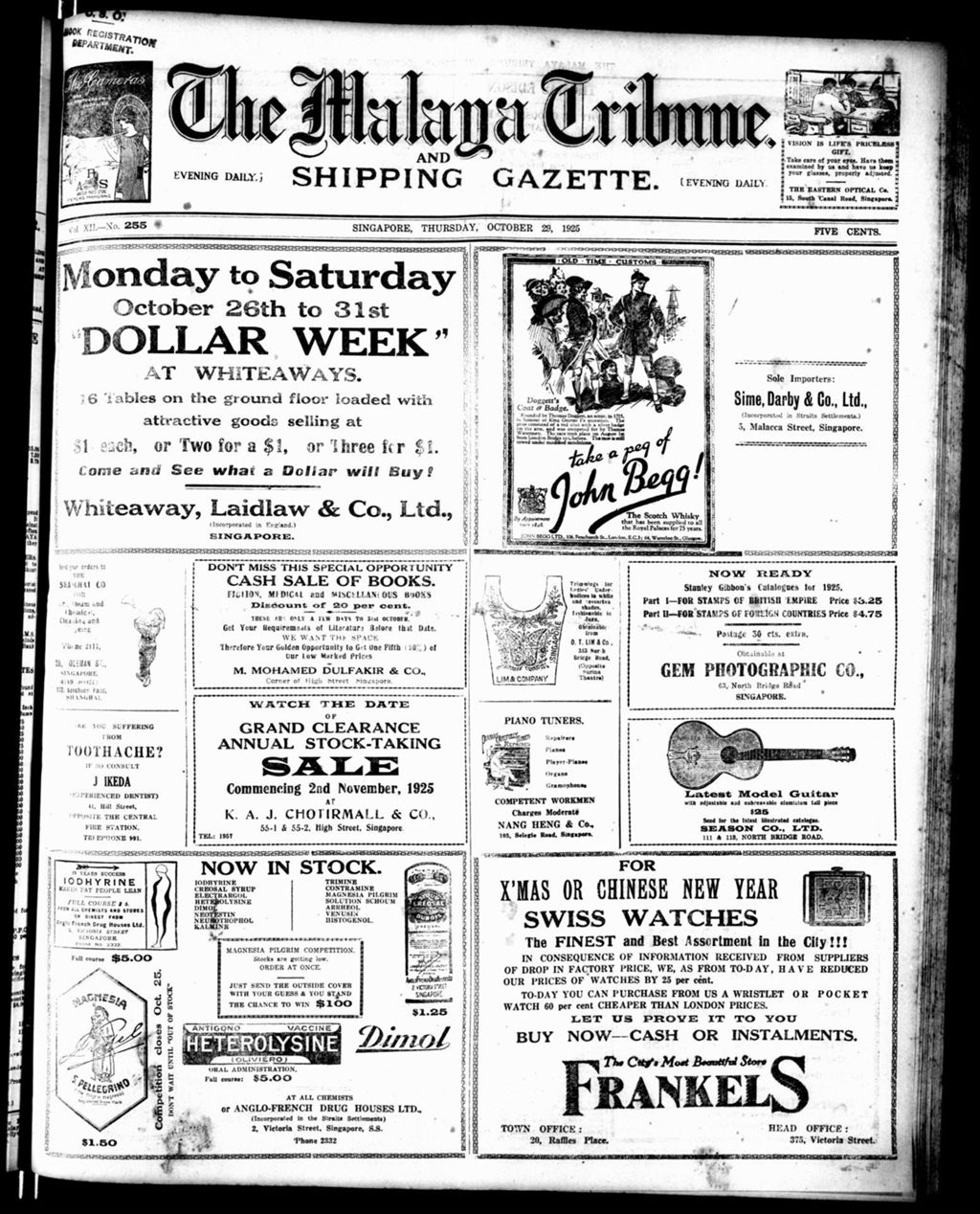 Miniature of Malaya Tribune 29 October 1925