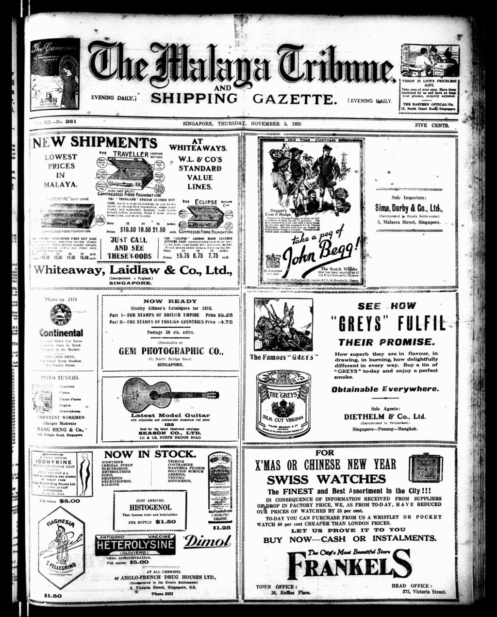 Miniature of Malaya Tribune 05 November 1925