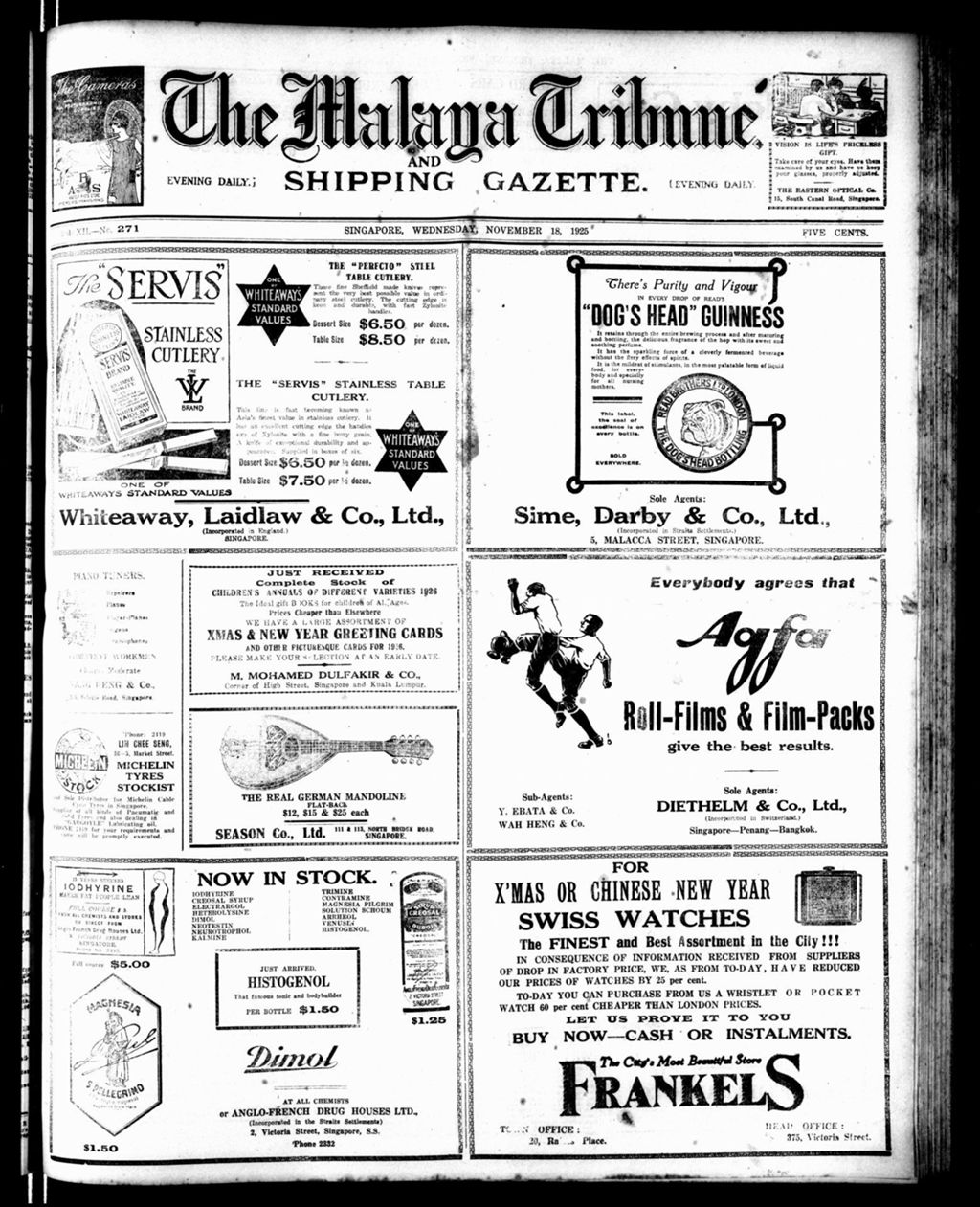 Miniature of Malaya Tribune 18 November 1925