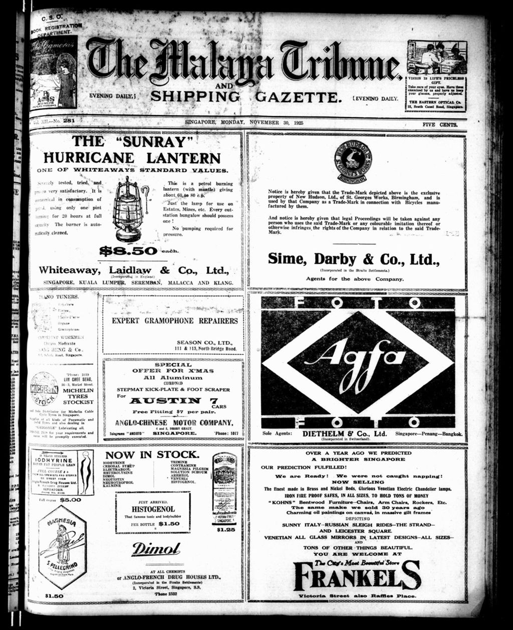 Miniature of Malaya Tribune 30 November 1925