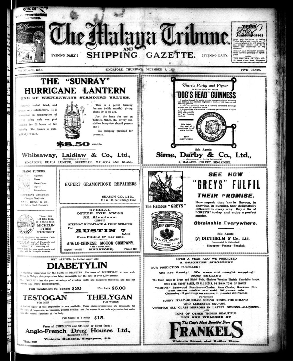 Miniature of Malaya Tribune 03 December 1925