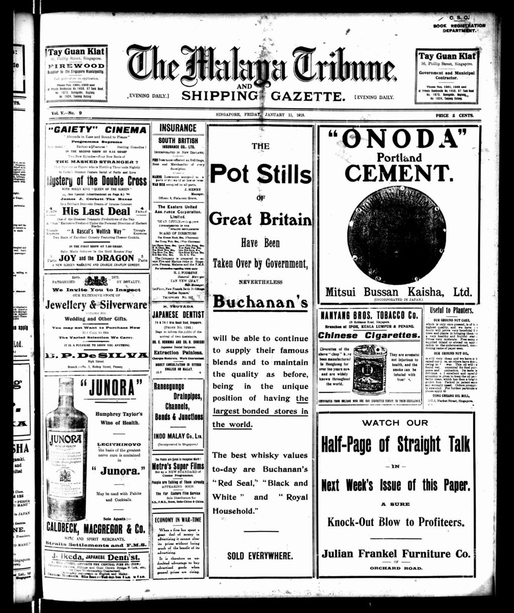 Miniature of Malaya Tribune 11 January 1918