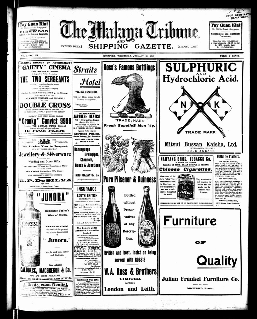 Miniature of Malaya Tribune 23 January 1918