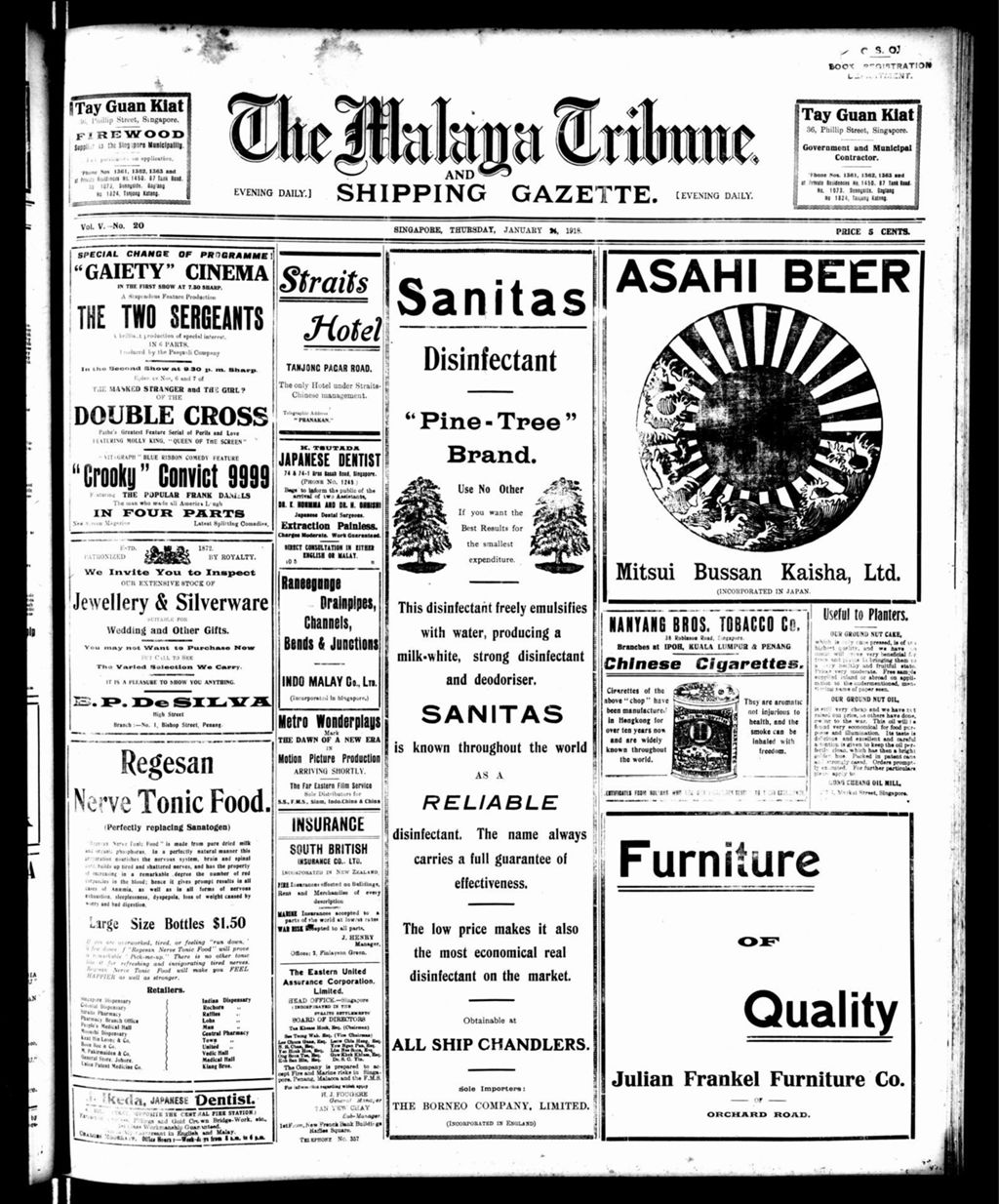 Miniature of Malaya Tribune 24 January 1918