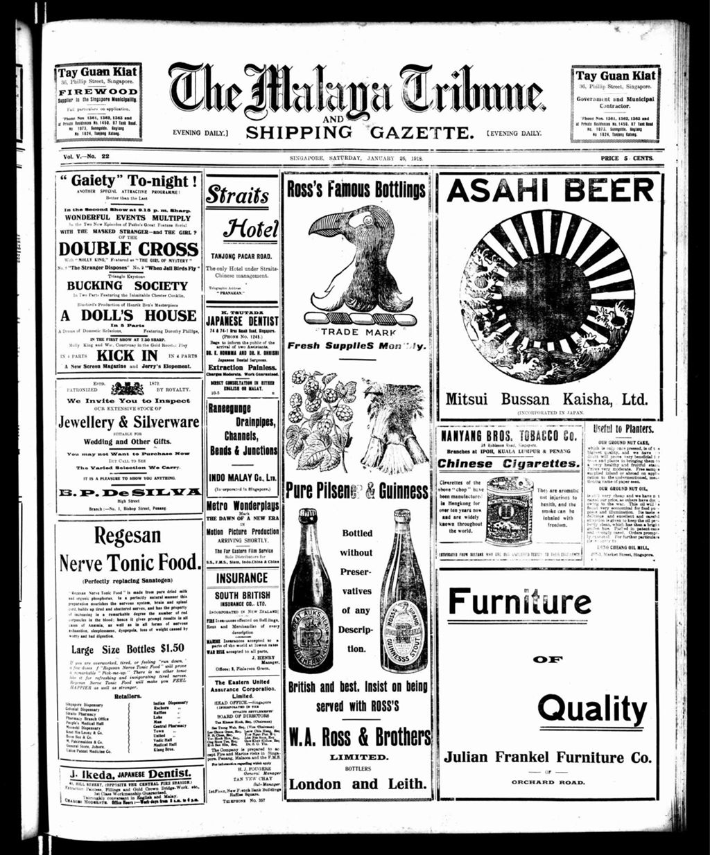 Miniature of Malaya Tribune 26 January 1918