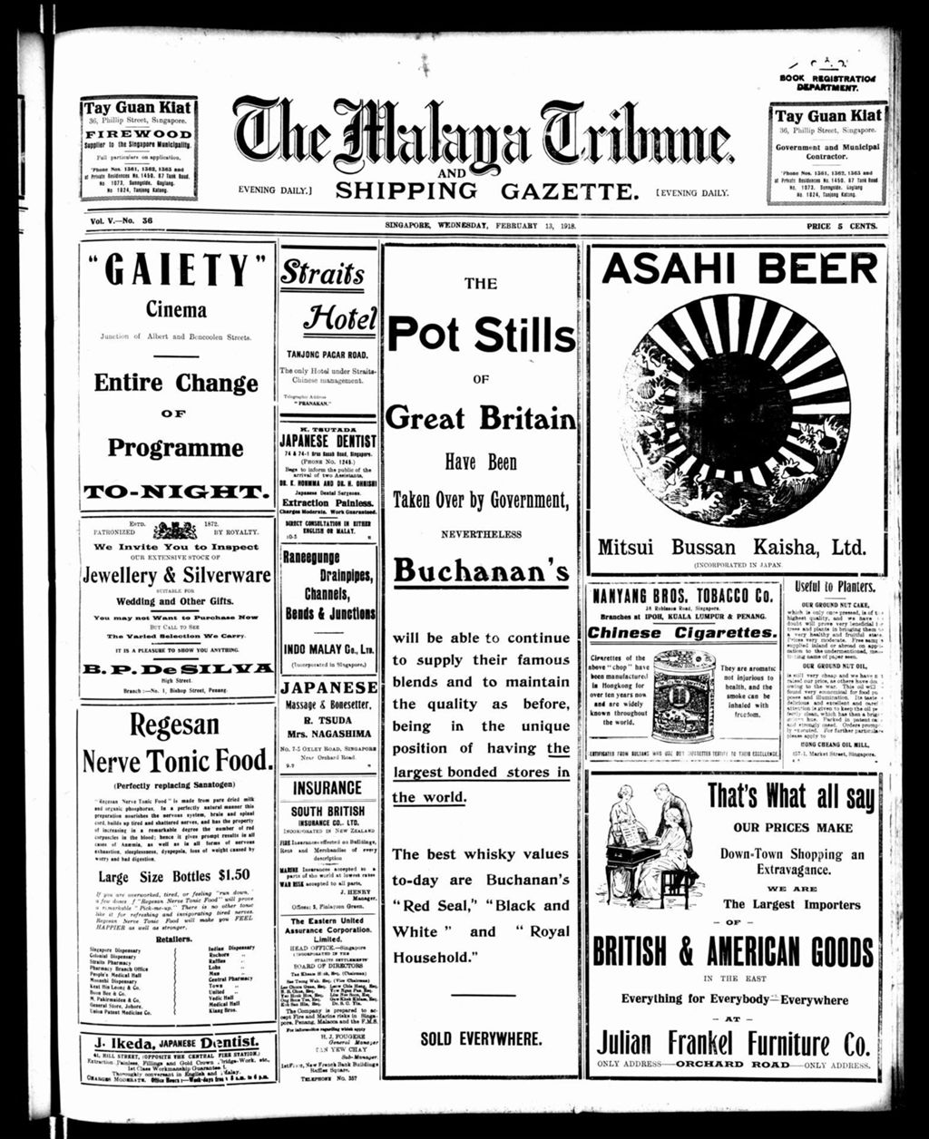 Miniature of Malaya Tribune 13 February 1918