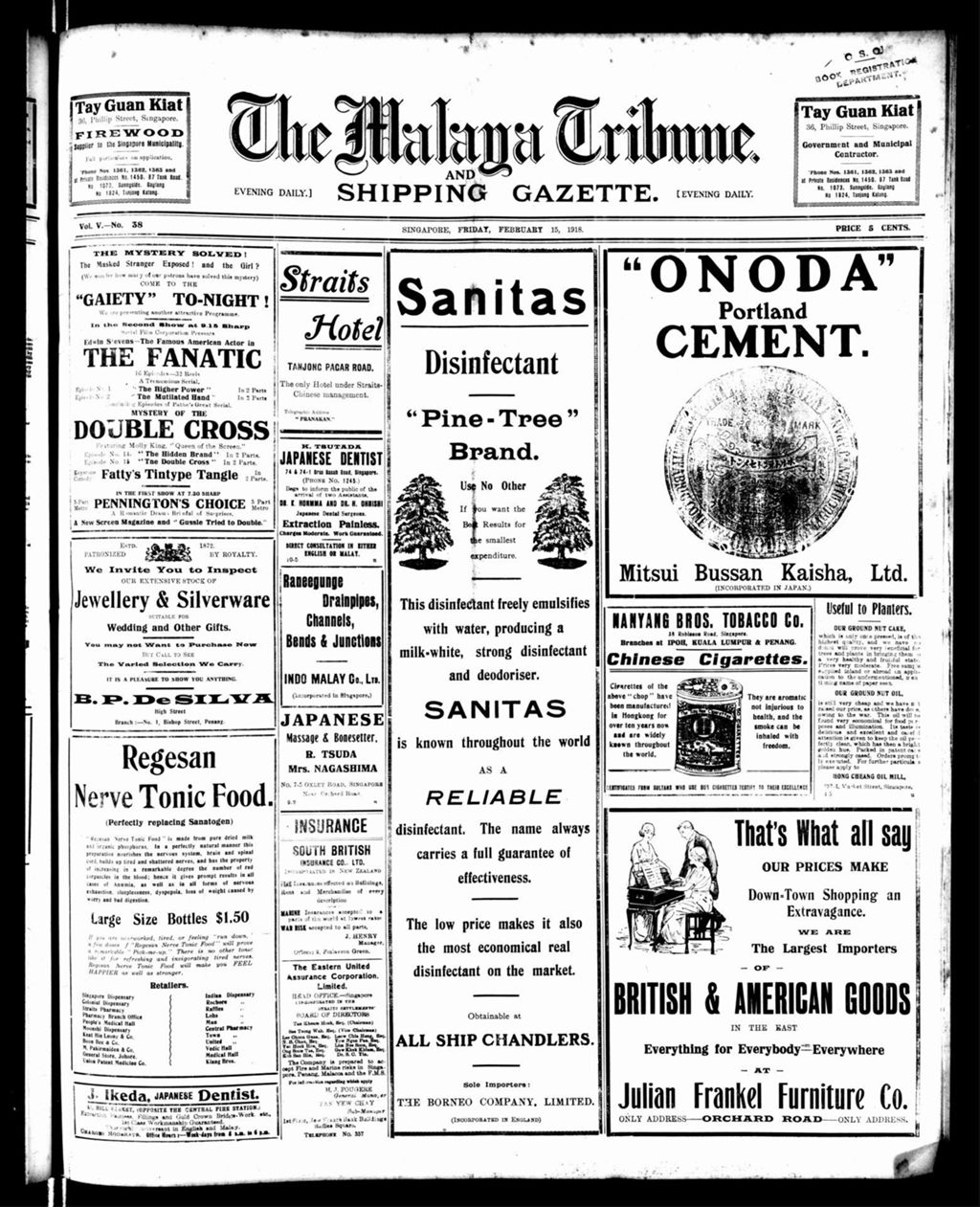 Miniature of Malaya Tribune 15 February 1918