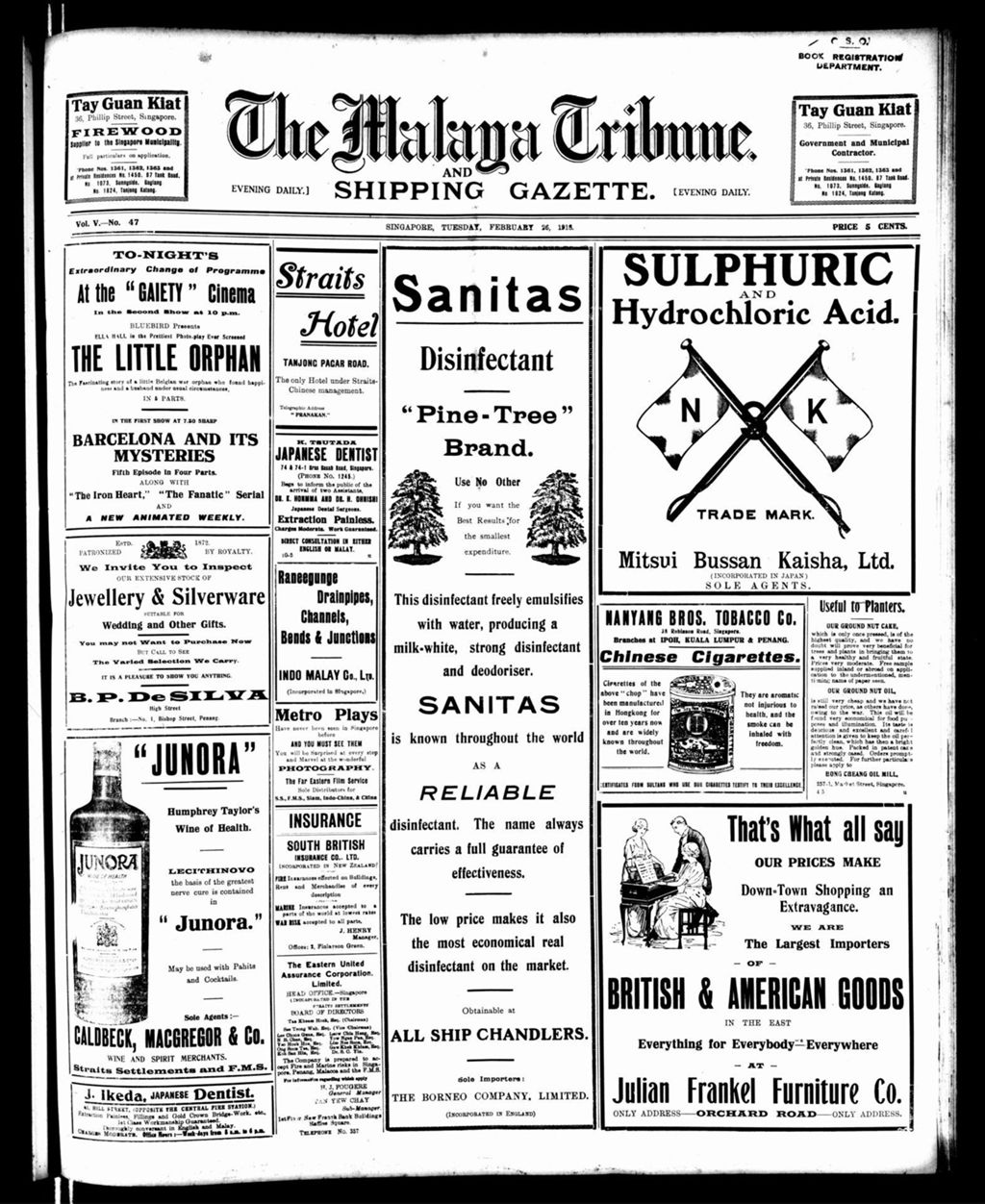 Miniature of Malaya Tribune 26 February 1918