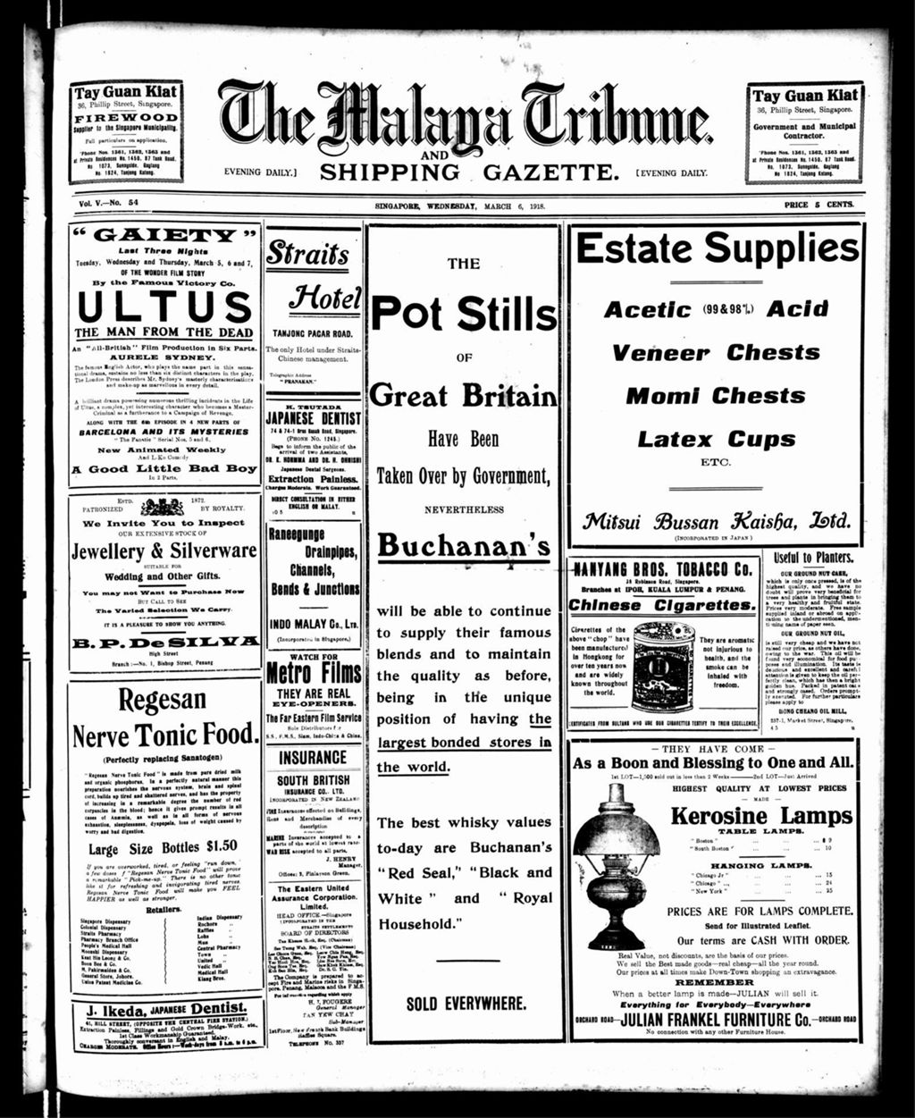 Miniature of Malaya Tribune 06 March 1918