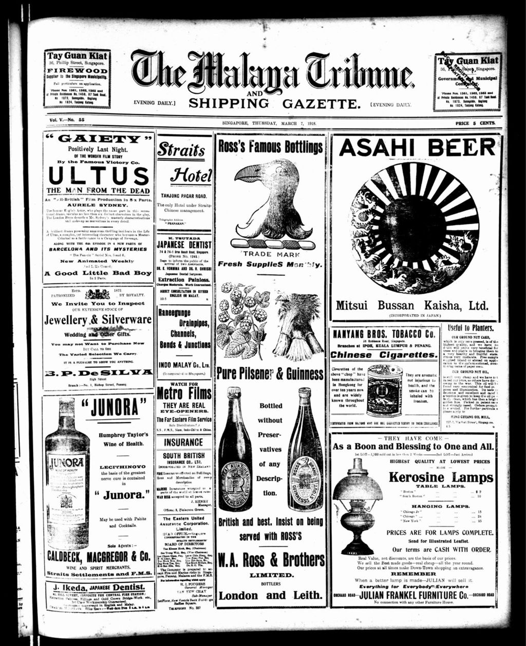 Miniature of Malaya Tribune 07 March 1918