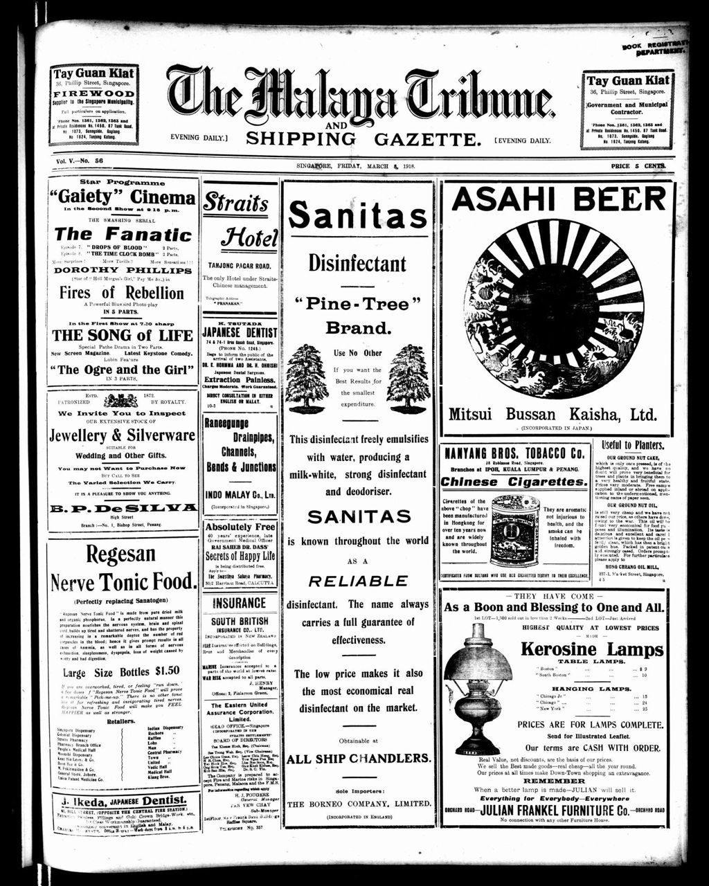 Miniature of Malaya Tribune 08 March 1918