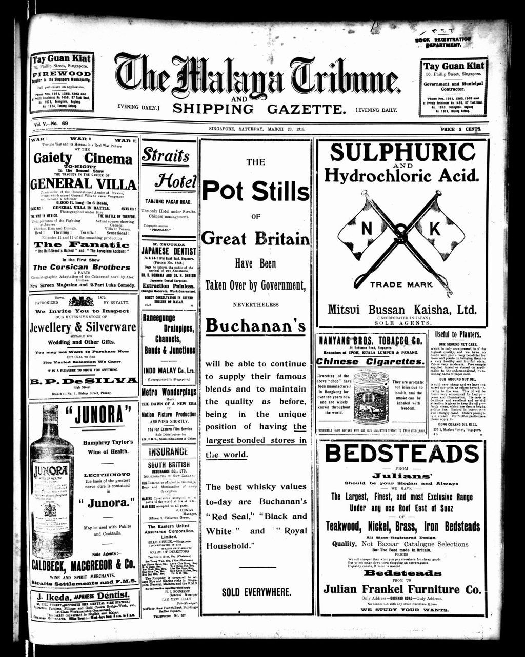 Miniature of Malaya Tribune 23 March 1918