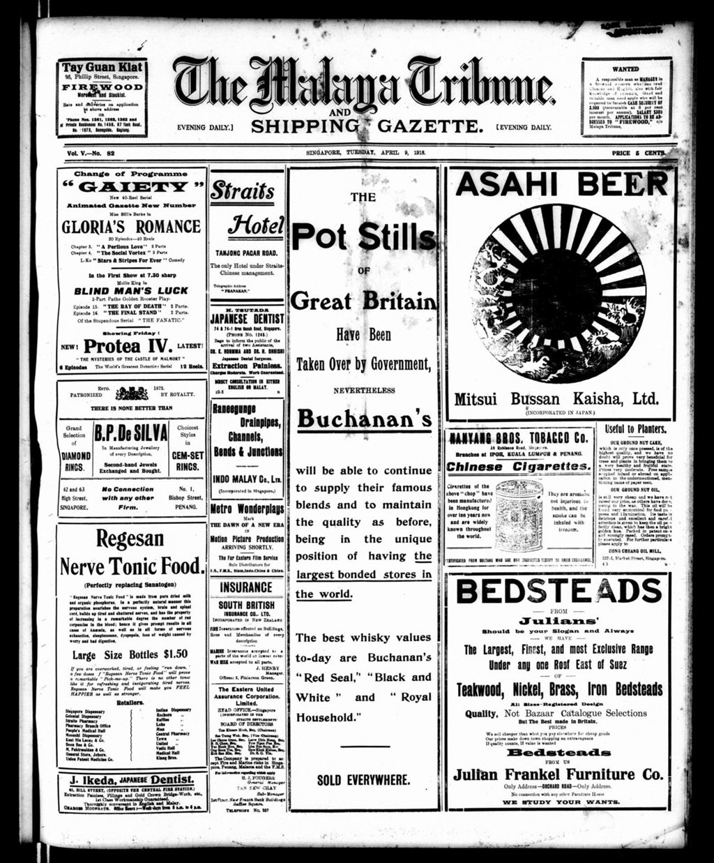 Miniature of Malaya Tribune 09 April 1918