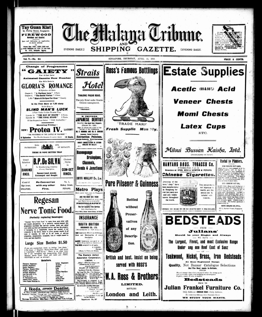 Miniature of Malaya Tribune 11 April 1918