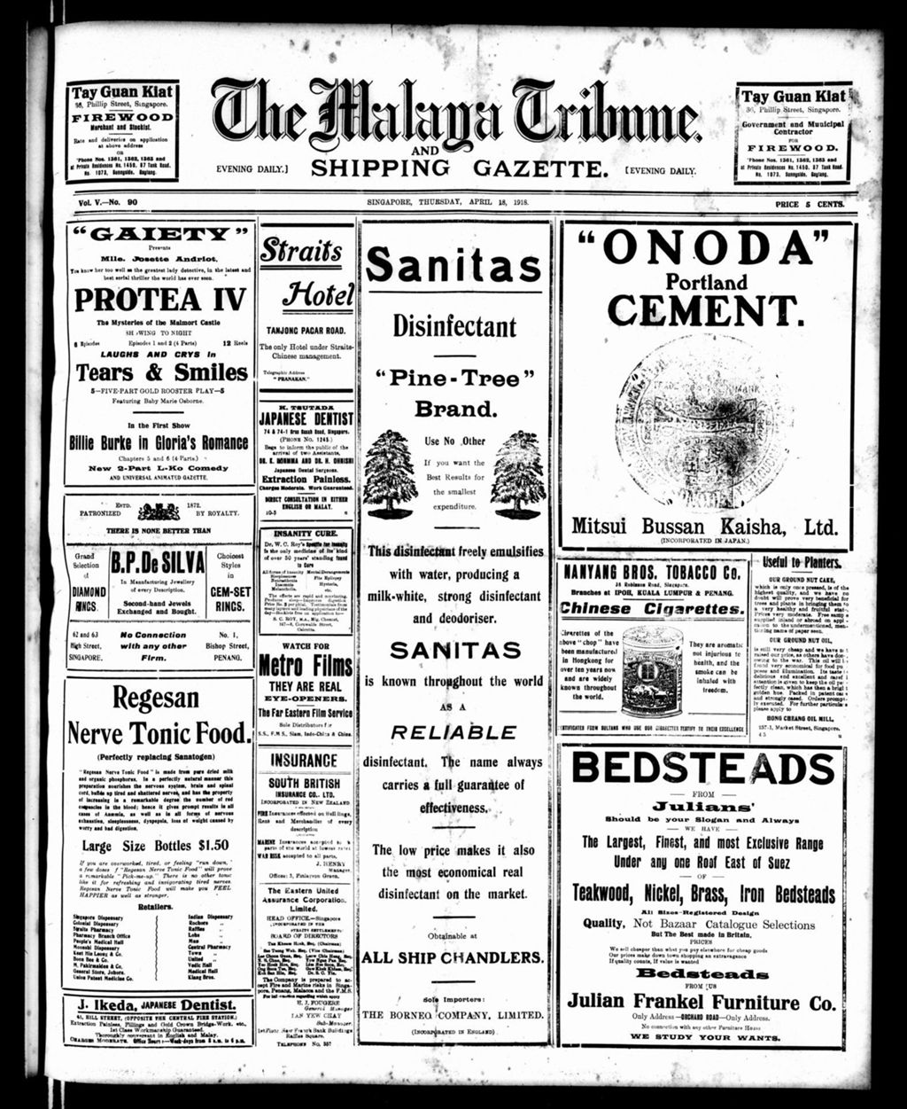 Miniature of Malaya Tribune 18 April 1918