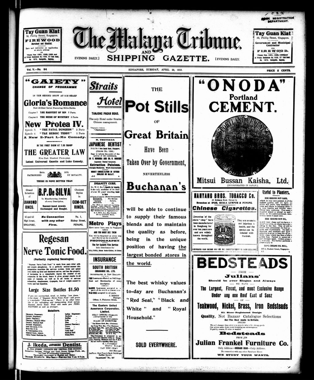 Miniature of Malaya Tribune 23 April 1918