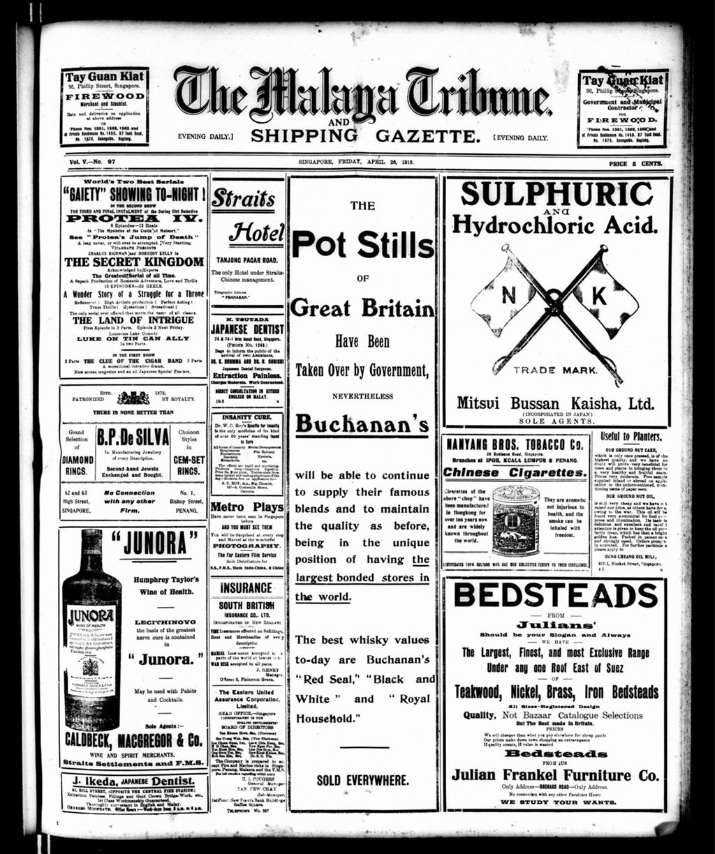 Miniature of Malaya Tribune 26 April 1918