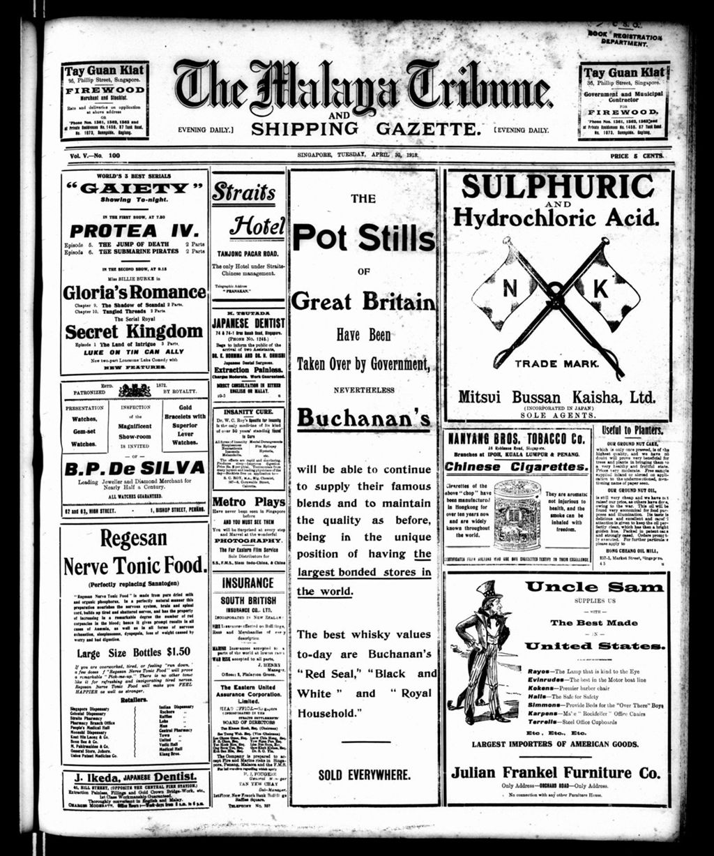 Miniature of Malaya Tribune 30 April 1918