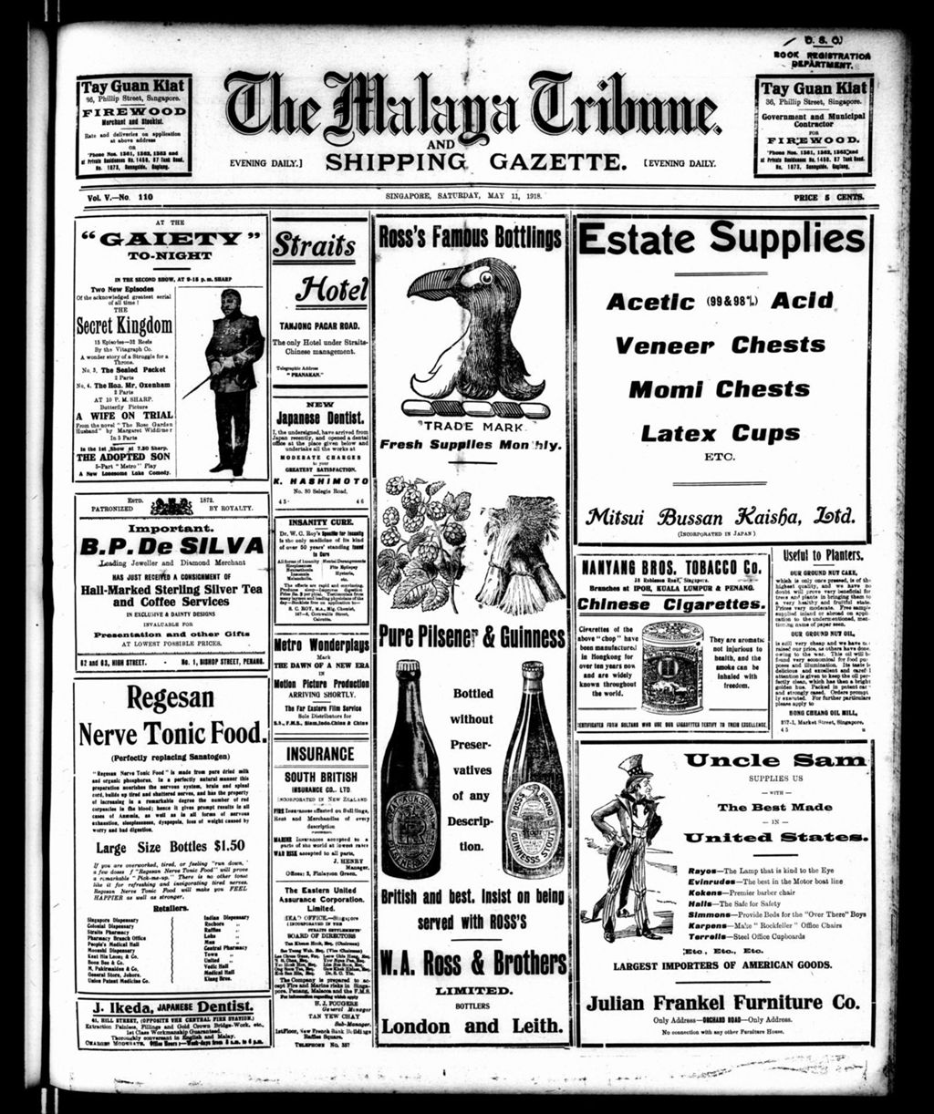 Miniature of Malaya Tribune 11 May 1918