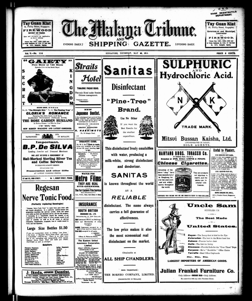 Miniature of Malaya Tribune 16 May 1918